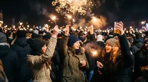 capodanno 2027 folla con stelline